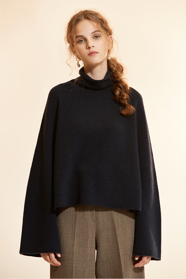 high-neck wool and cashmere-blend sweater_navy