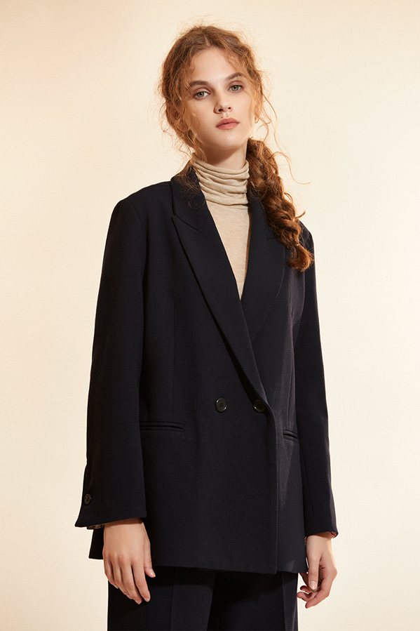 check coloration super wool jacket_navy